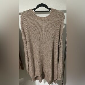 American Eagle Cozy Knit Sweater in Tan
